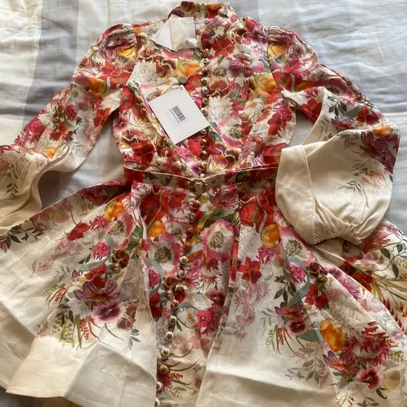Zimmermann Dresses Zimmermann Wonderland Buttoned Mini Dress